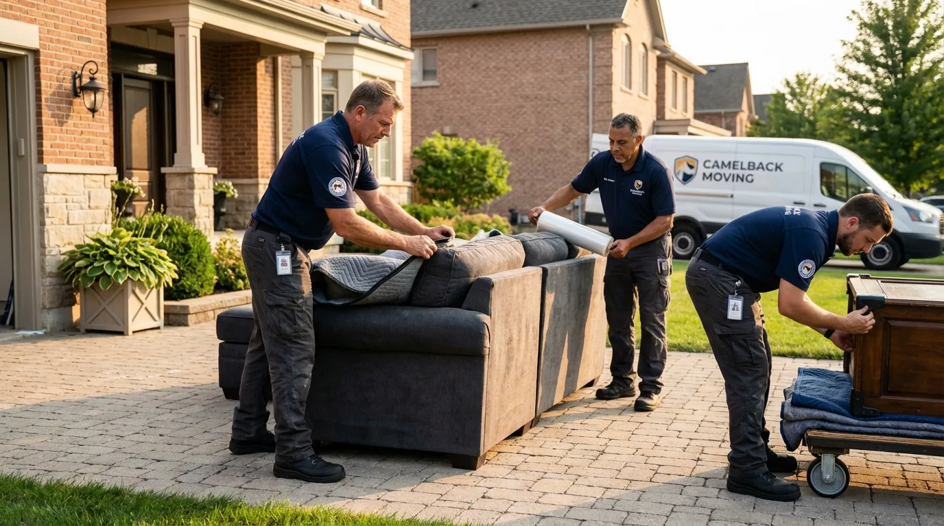 Large estate moving crew wrapping furniture in Rossville, GA